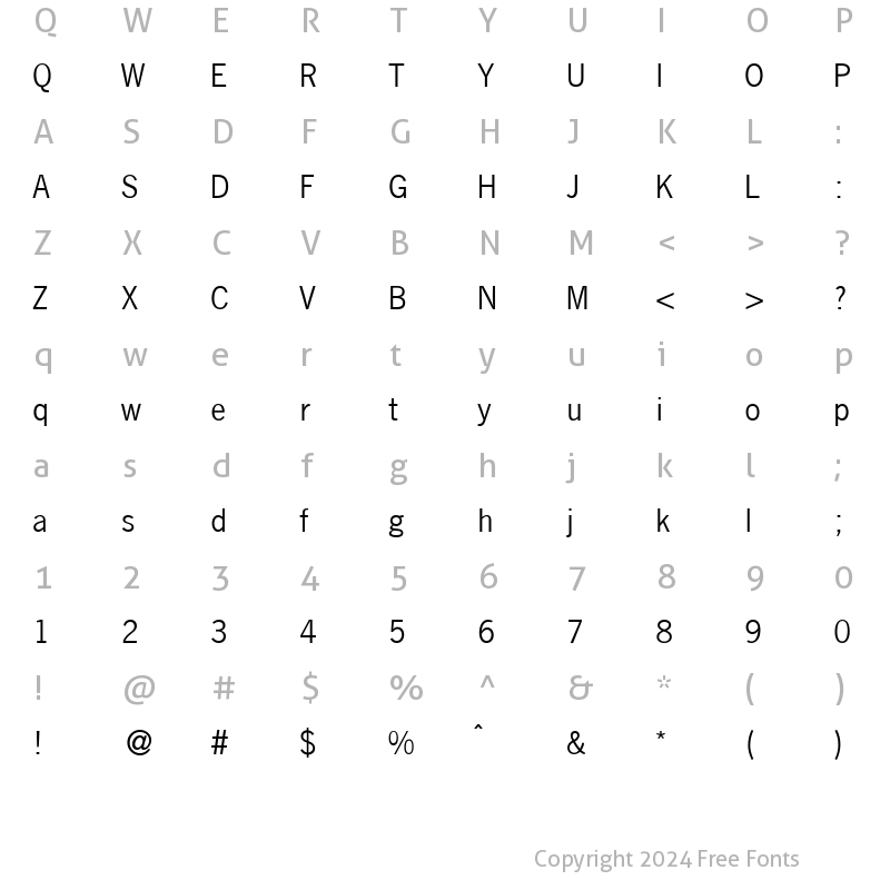 Character Map of NobbiGothikDB Normal