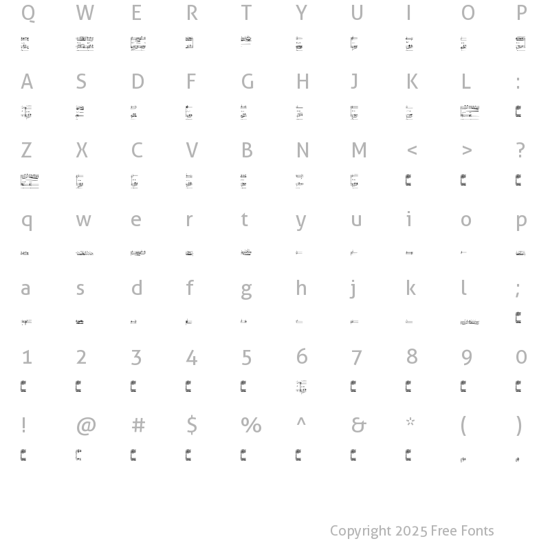 Character Map of NOCTURNAL_EXPERIENCE Regular