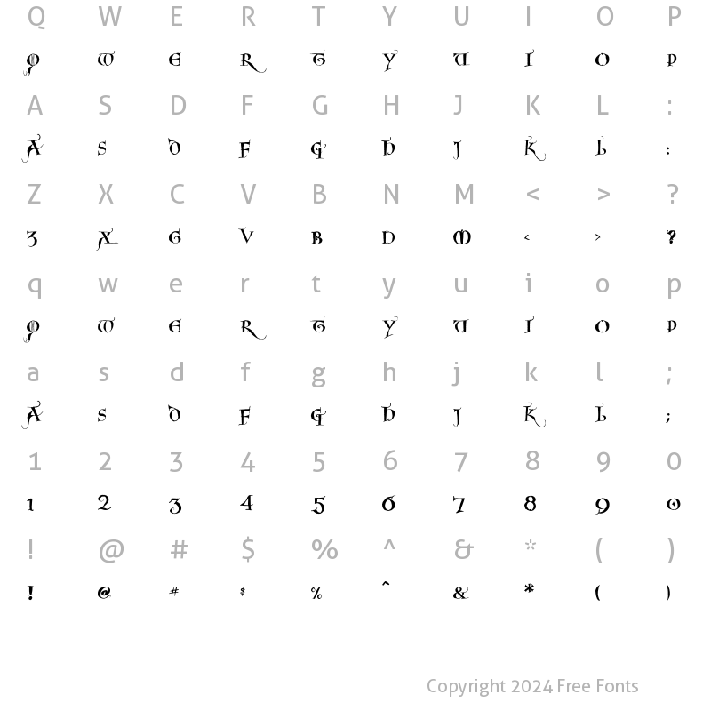 Character Map of NoelBlack Regular