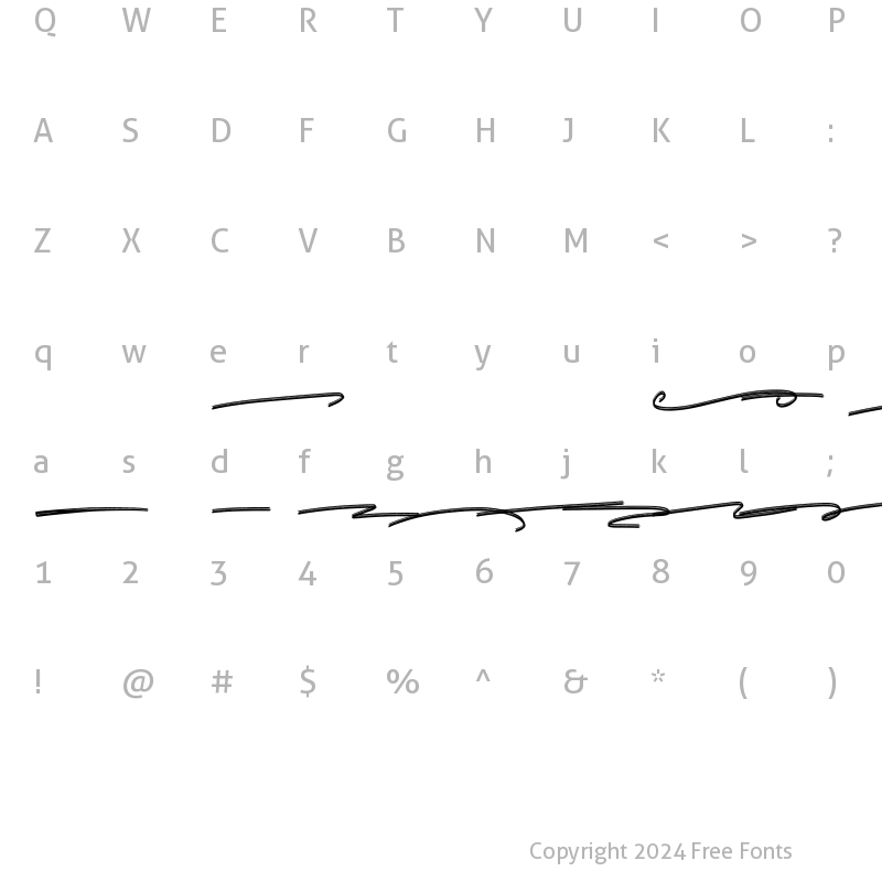 Character Map of Nofela Swash Extra