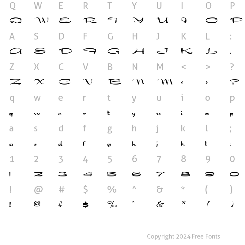 Character Map of Nofretete Regular