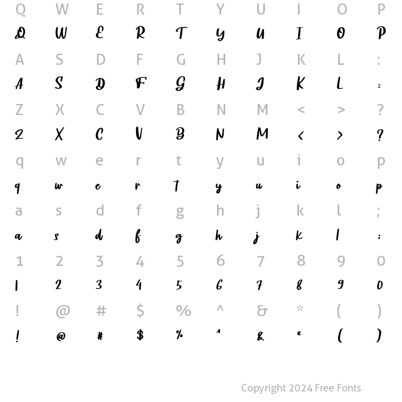 Character Map of Noifale Regular