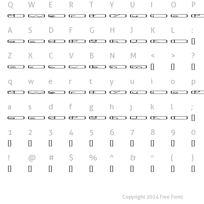 Character Map of Noir 2 Wide