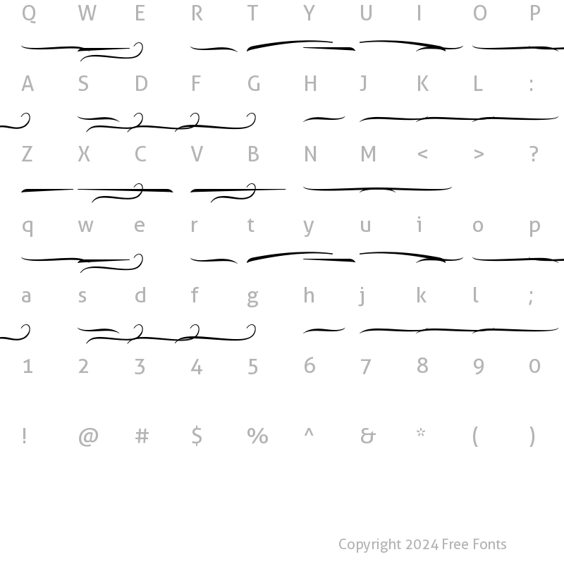 Character Map of Nolian Swash Regular