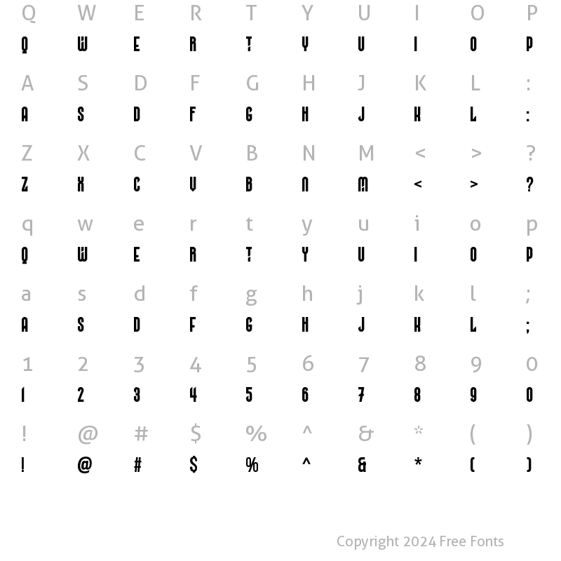 Character Map of Nomad Bold