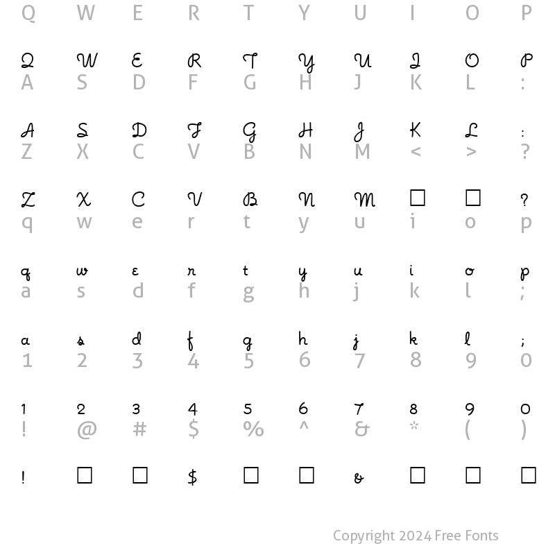 Character Map of NoodleScript2 Regular