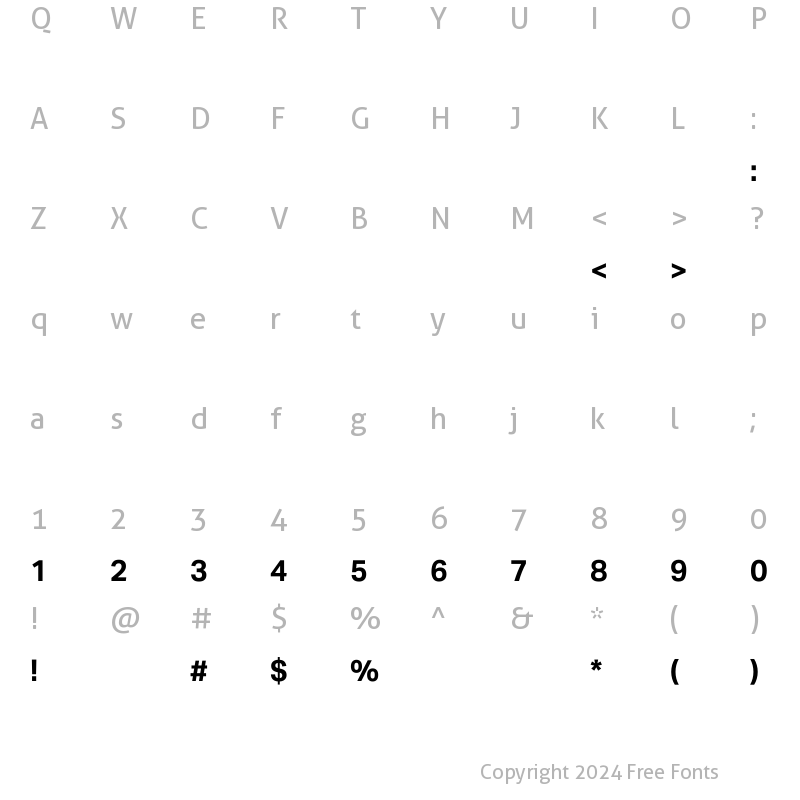 Character Map of Noor Bold