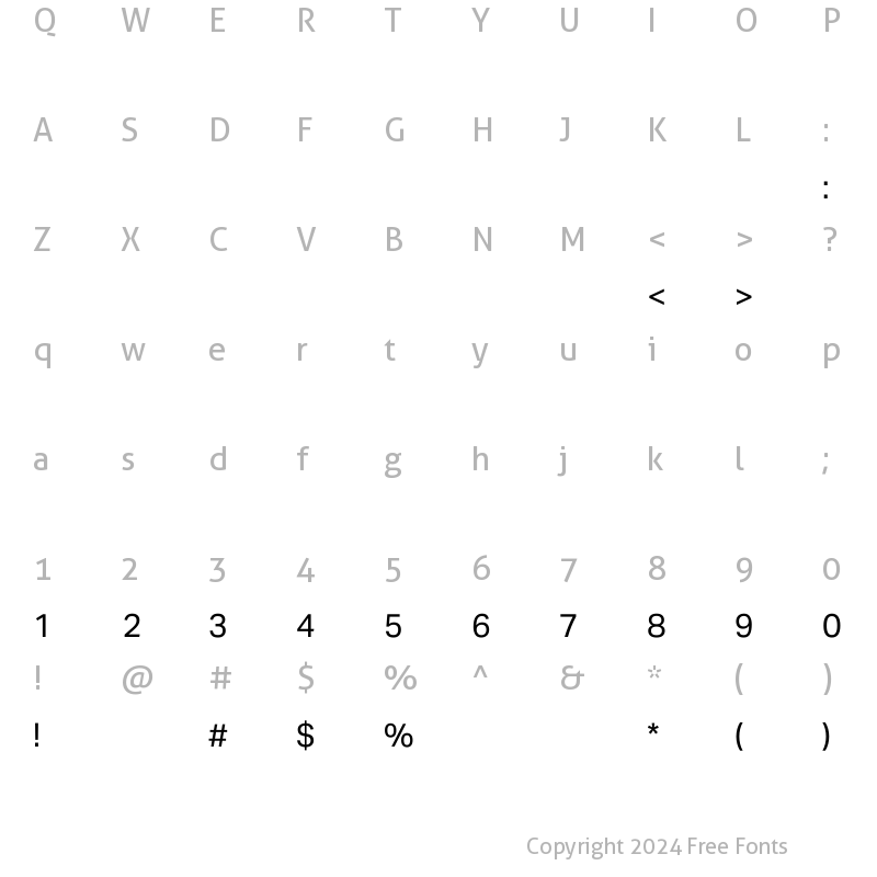 Character Map of Noor Regular