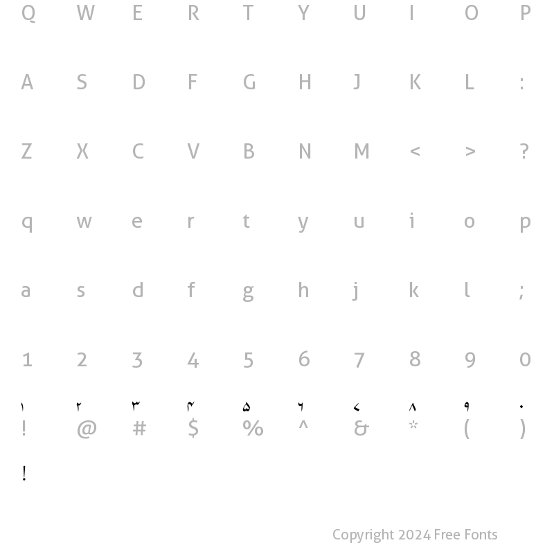 Character Map of noorehira Regular