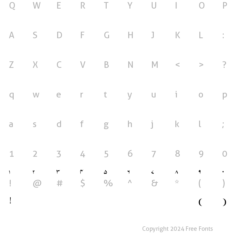 Character Map of noorehuda Regular