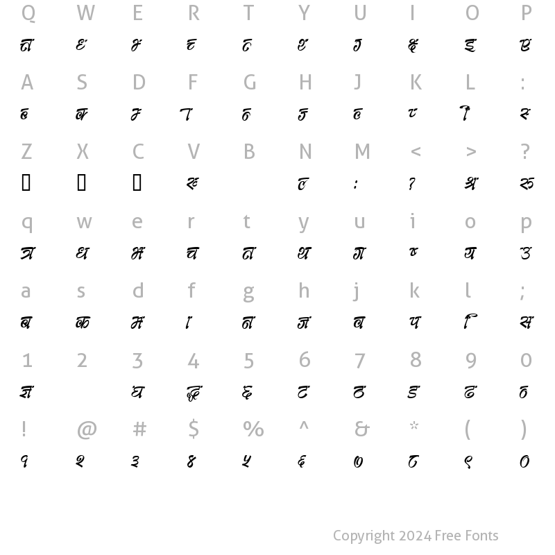 Character Map of Noorisha Regular