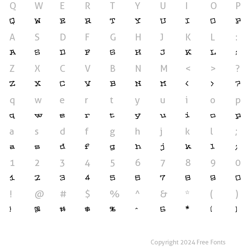 Character Map of NopainLeft Bold