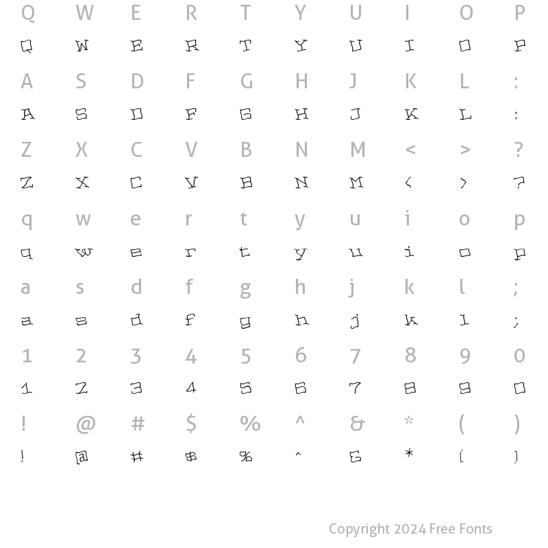 Character Map of NopainLeft Regular