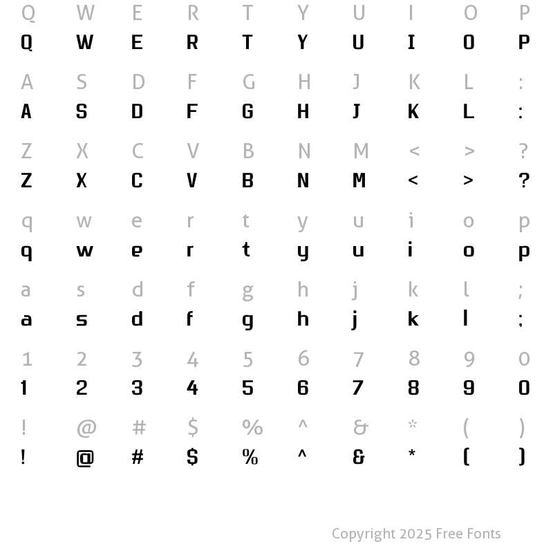 Character Map of Nordhead Typeface Regular