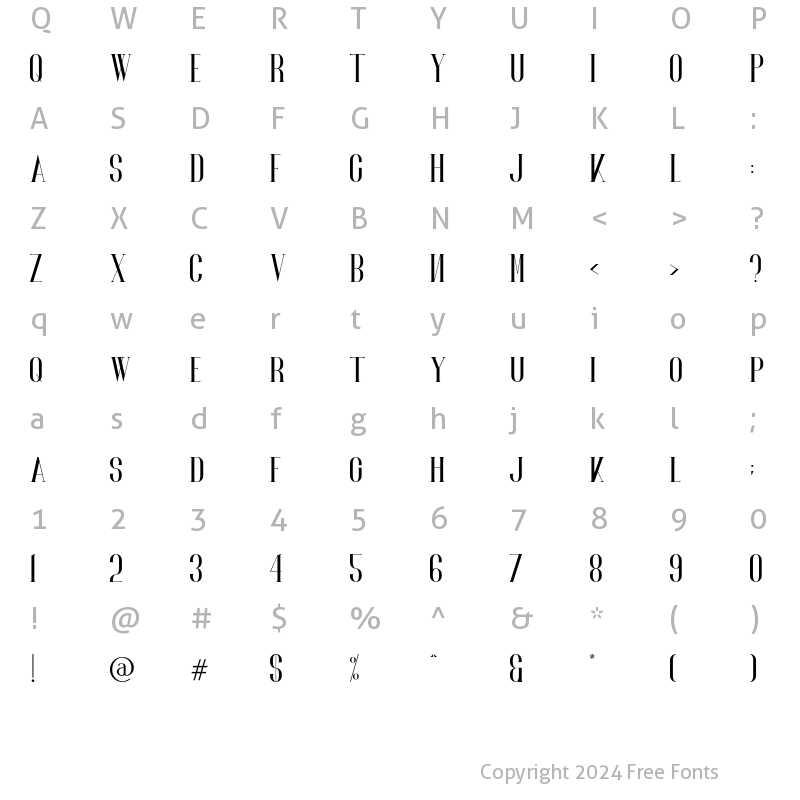 Character Map of Norland Regular