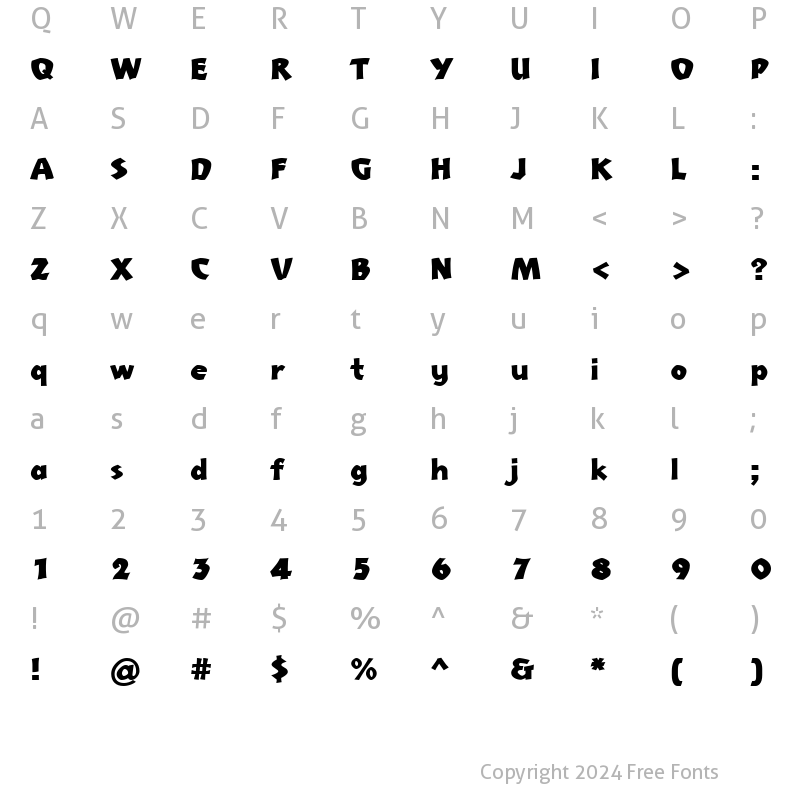 Character Map of Normadica 31 DB Normal