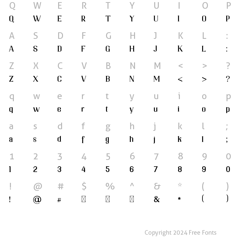 Character Map of Normand Brendan Regular