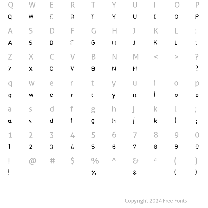 Character Map of Normograf Regular