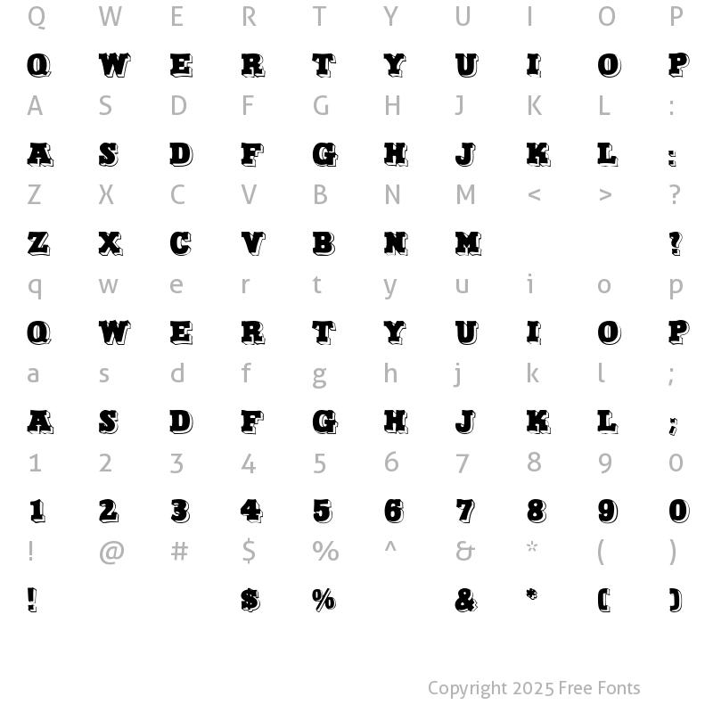 Character Map of North Face Regular