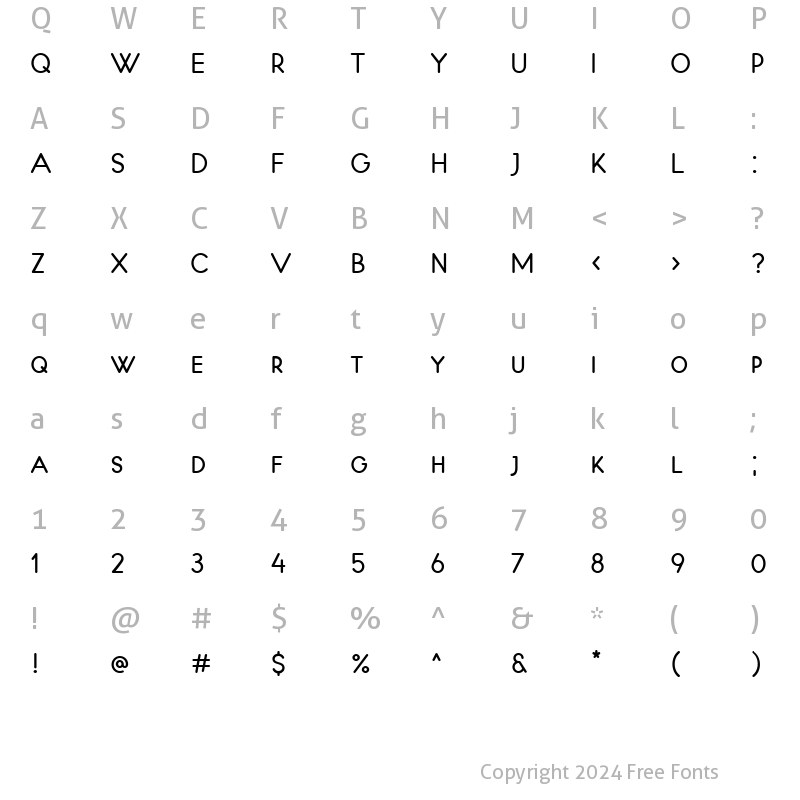 Character Map of North Point Bold