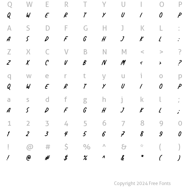 Character Map of North Valley Sans