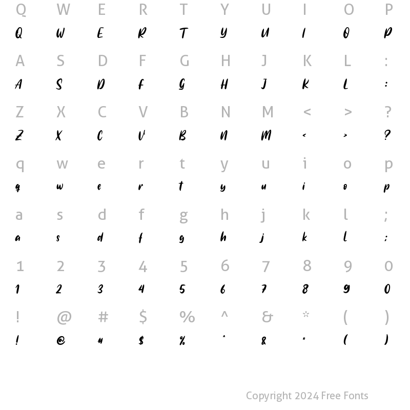 Character Map of Northports Regular