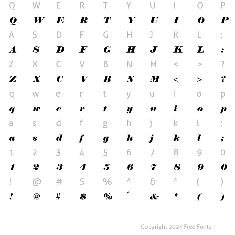 Character Map of Norton RegularItalic