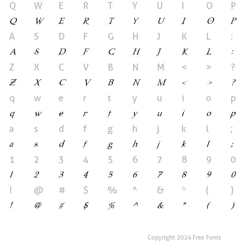 Character Map of Nosferatu Oblique