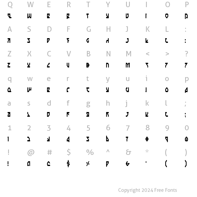 Character Map of Nostromo Condensed Condensed