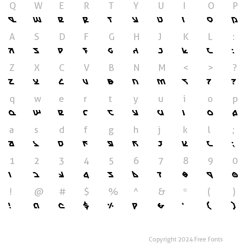 Character Map of Nostromo Leftalic Leftalic