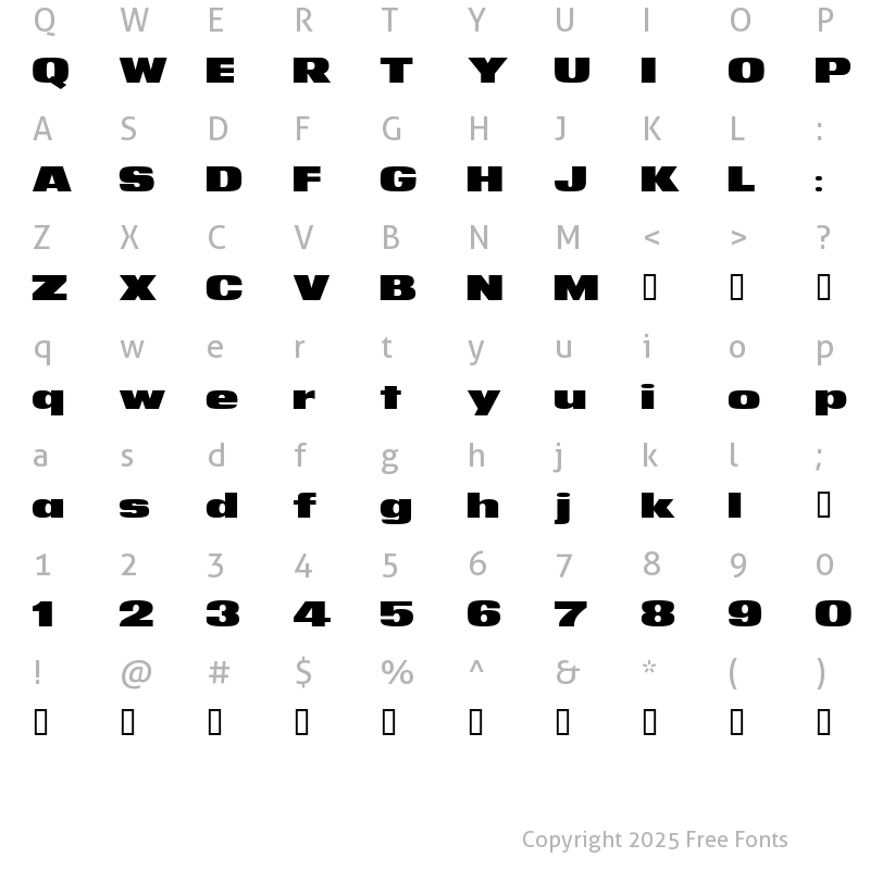 Character Map of NotANumber Regular