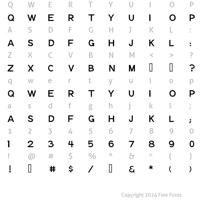 Character Map of Notation JL Regular