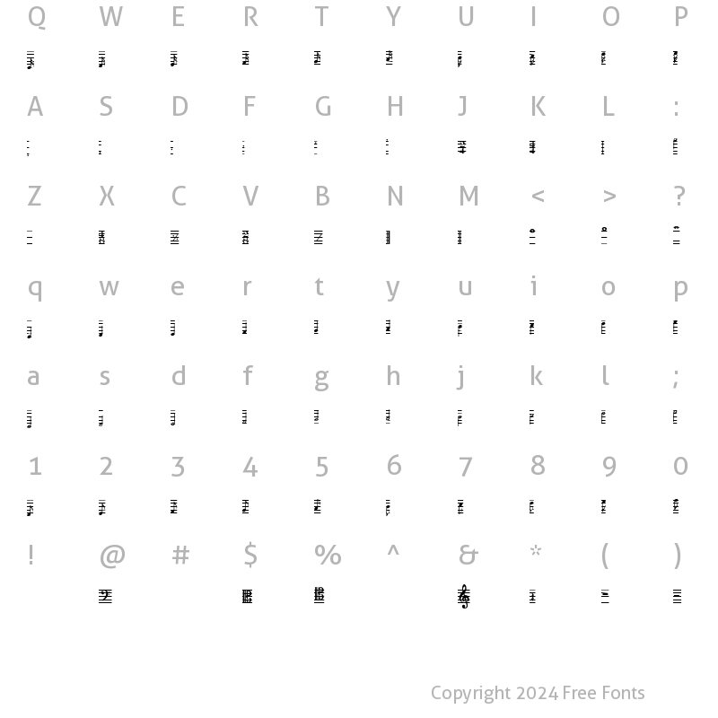 Character Map of Notation Regular