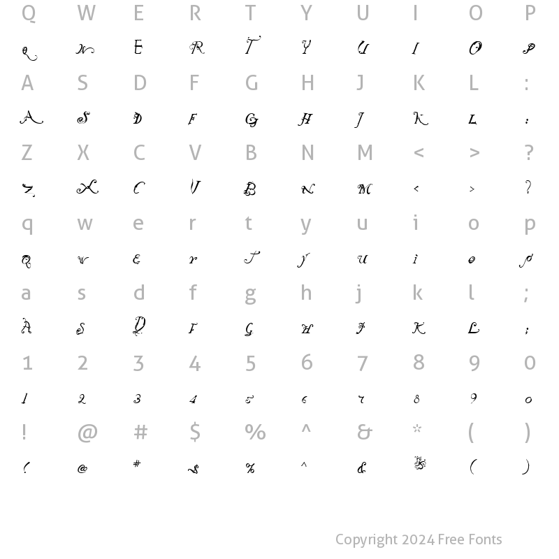 Character Map of NotCaslonOne Regular