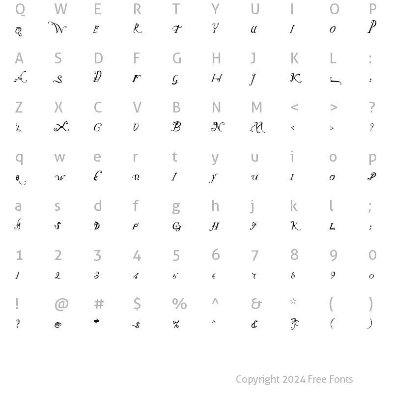 Character Map of NotCaslonTwo Roman