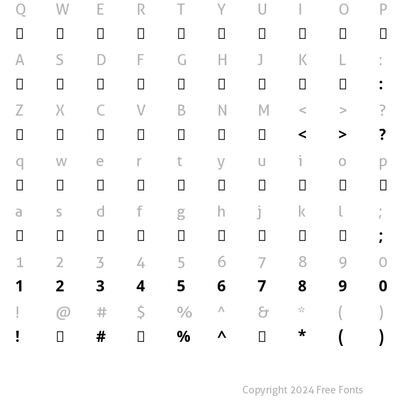 Character Map of Noto Sans Tamil Bold