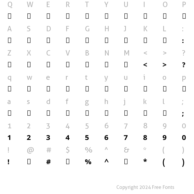 Character Map of Noto Sans Telugu Bold