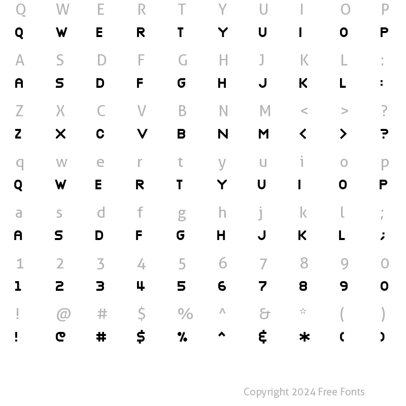 Character Map of Nottke Bold