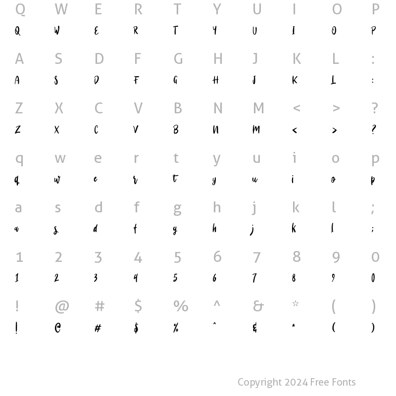 Character Map of Nottokio alt Regular