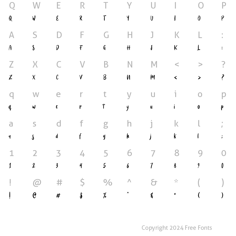 Character Map of Nottokio Regular