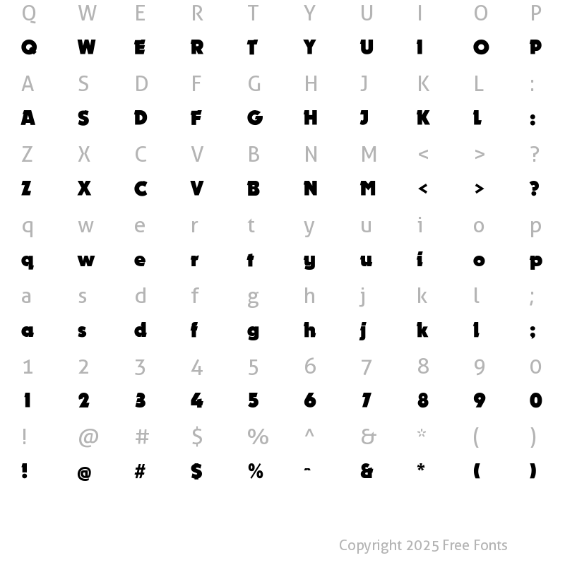 Character Map of Nougat Bold