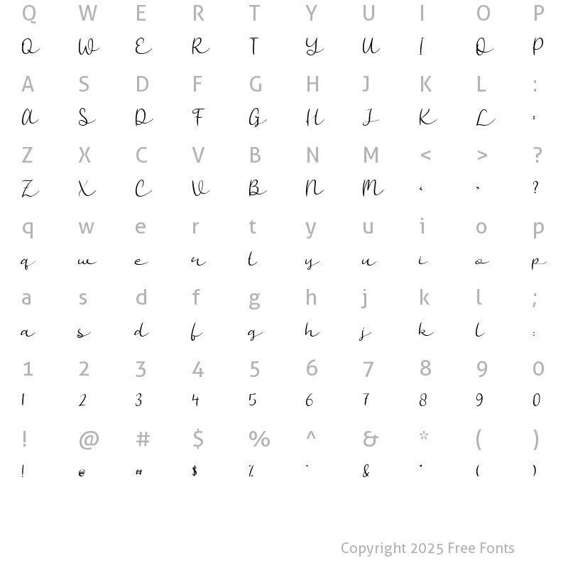 Character Map of Nousilka Regular