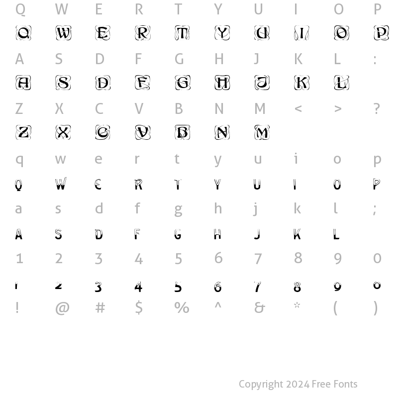 Character Map of NouveauCap Normal