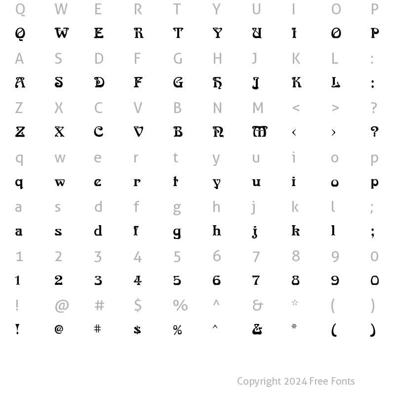 Character Map of NouveauFLF Regular