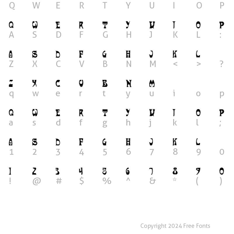 Character Map of NouveauUneInline Regular