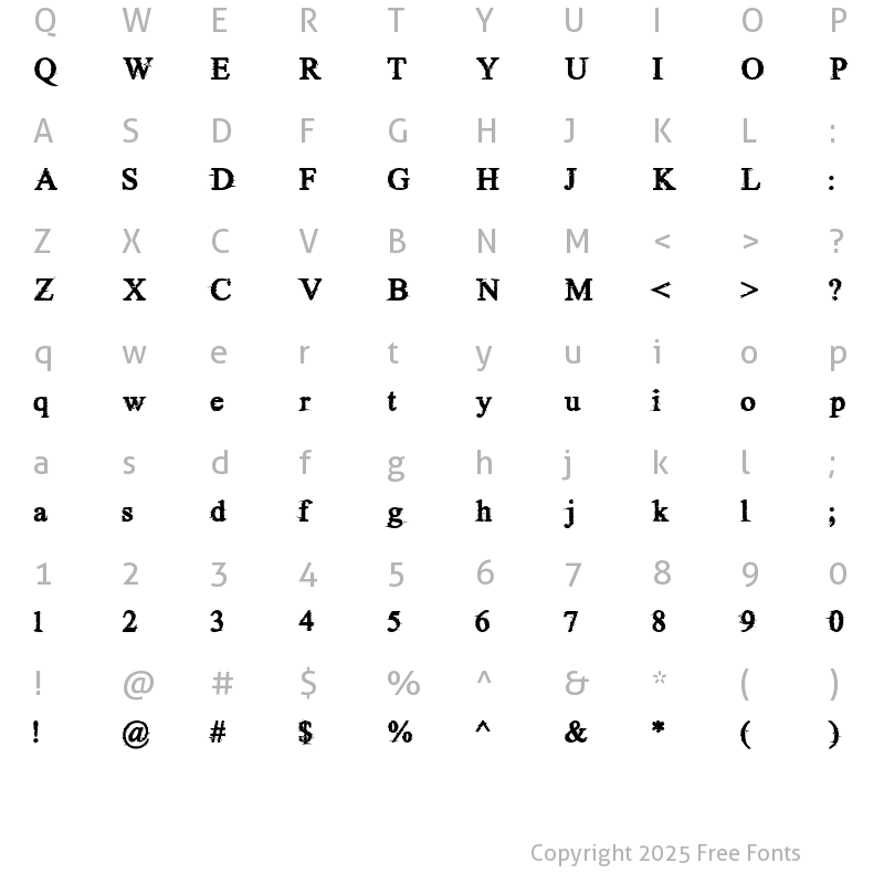 Character Map of Nova Cane Regular