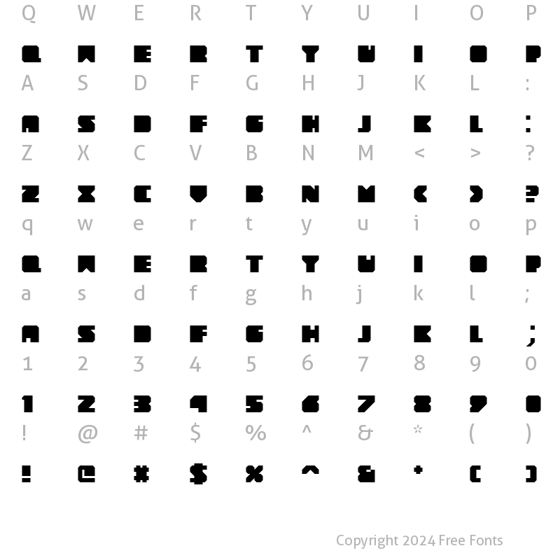 Character Map of Novum Bold