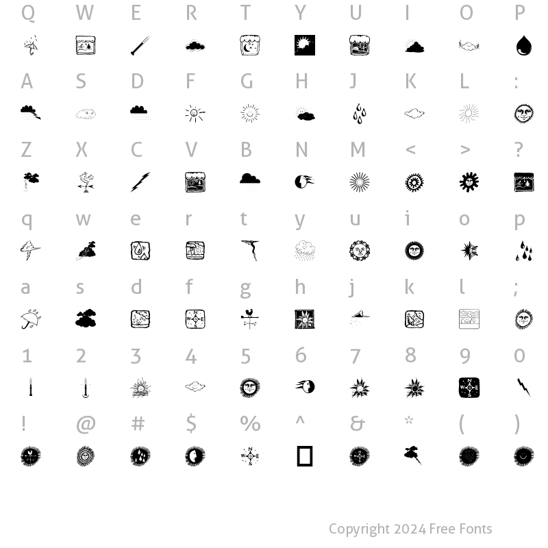 Character Map of NowTheWeather Regular