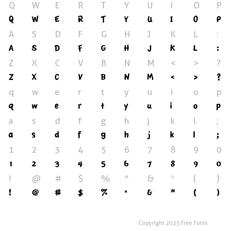 Character Map of Nu Casual Demo Regular