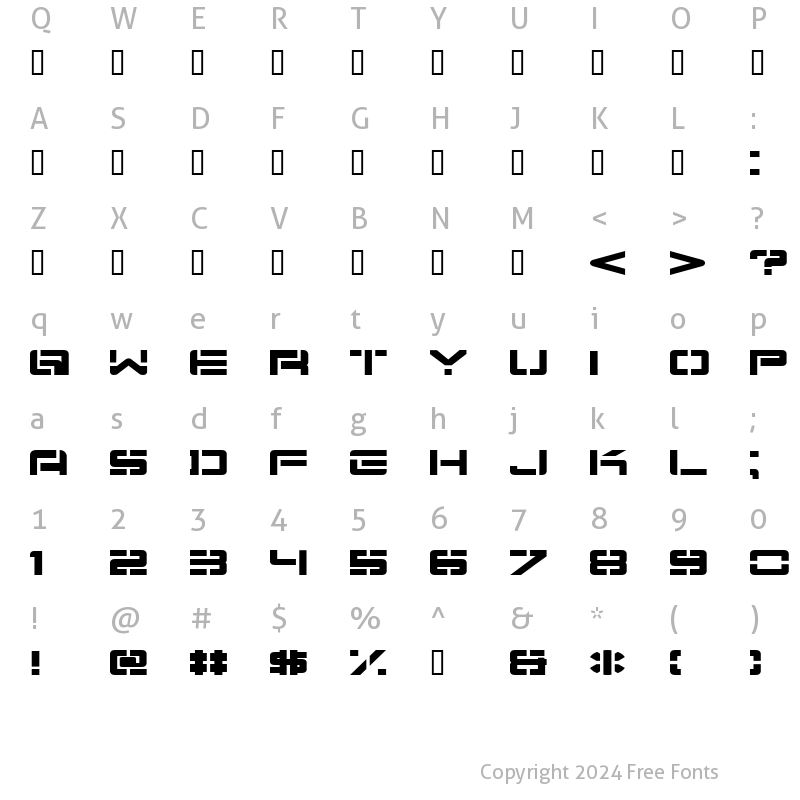 Character Map of Nu School Munitions Regular